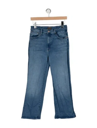 Pre-owned Mother Mid-rise Wide Leg Jeans In Blue