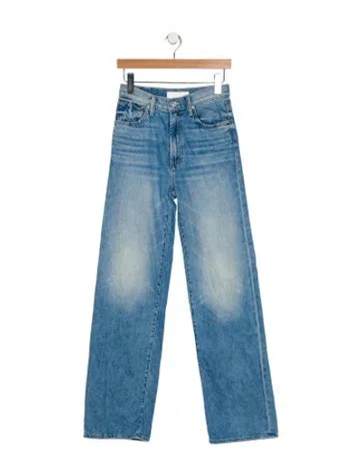 Pre-owned Mother Mid-rise Wide Leg Jeans In Blue