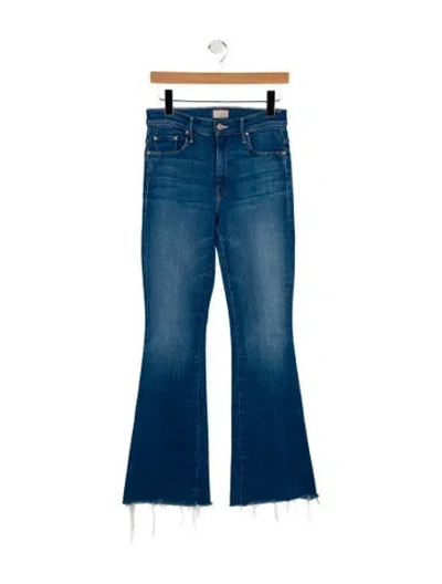Pre-owned Mother Mid-rise Wide Leg Jeans In Blue