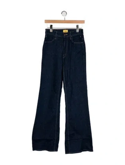 Pre-owned Mother Mid-rise Wide Leg Jeans In Blue