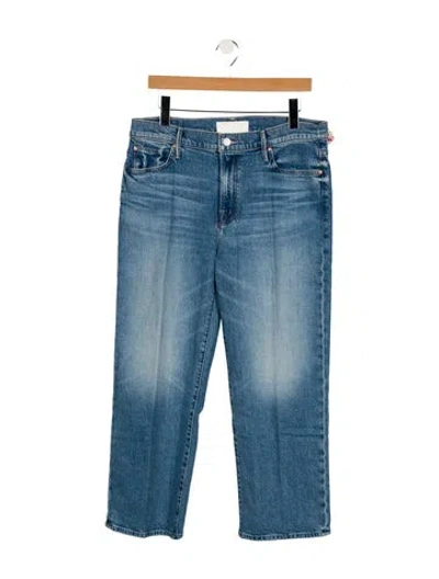 Pre-owned Mother Mid-rise Wide Leg Jeans In Blue