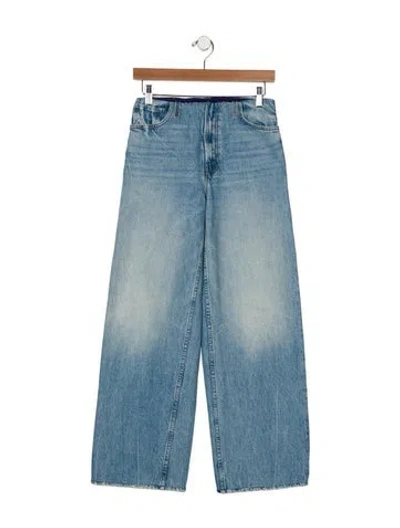 Pre-owned Mother Mid-rise Wide Leg Jeans In Blue