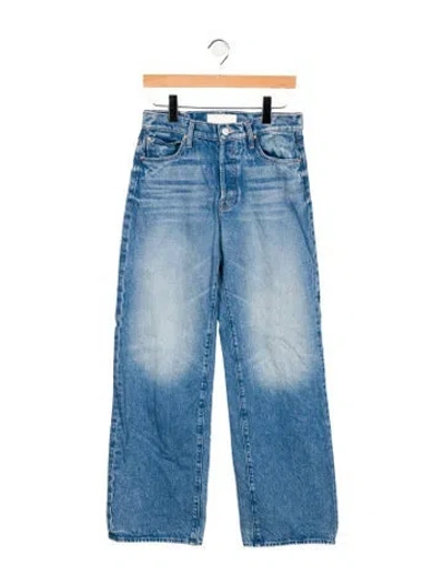 Pre-owned Mother Mid-rise Wide Leg Jeans In Blue