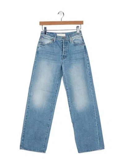 Pre-owned Mother Mid-rise Wide Leg Jeans In Blue