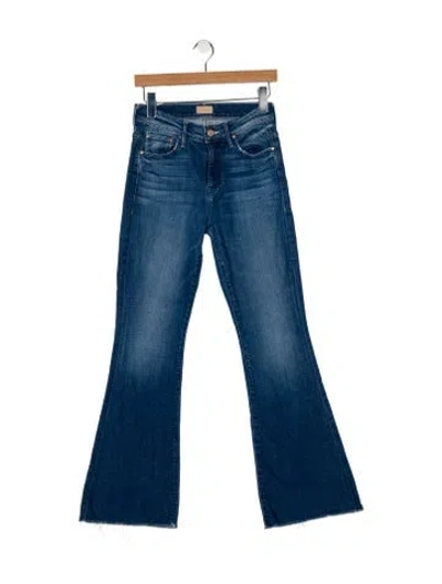 Pre-owned Mother Mid-rise Wide Leg Jeans In Blue