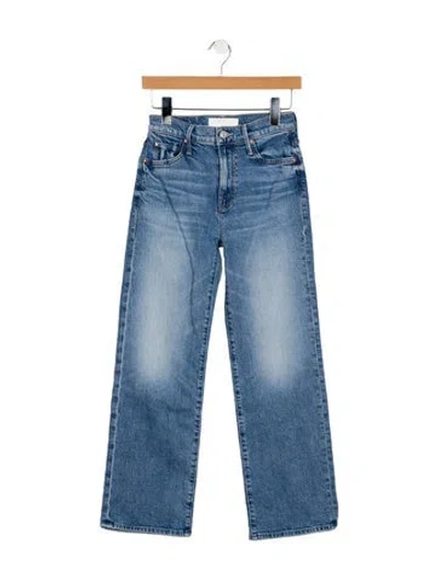 Pre-owned Mother Mid-rise Wide Leg Jeans In Blue