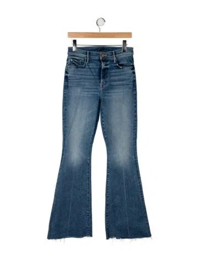 Pre-owned Mother Mid-rise Wide Leg Jeans In Blue