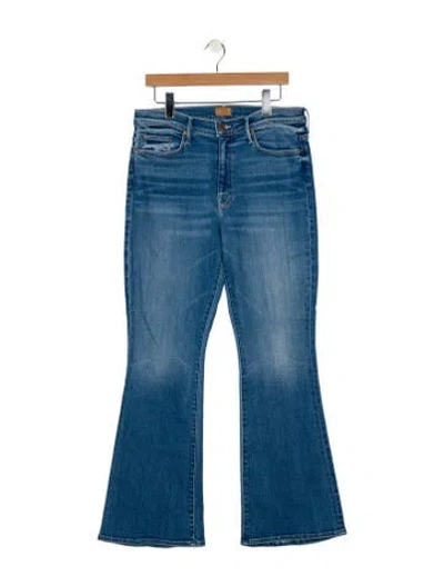 Pre-owned Mother Mid-rise Wide Leg Jeans In Blue