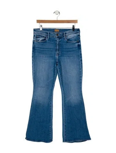 Pre-owned Mother Mid-rise Wide Leg Jeans In Blue