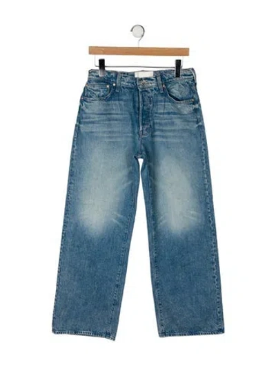 Pre-owned Mother Mid-rise Wide Leg Jeans In Blue