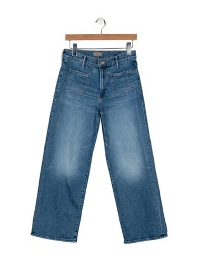Pre-owned Mother Mid-rise Wide Leg Jeans In Blue