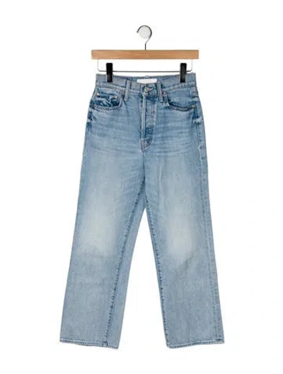 Pre-owned Mother Mid-rise Wide Leg Jeans In Blue