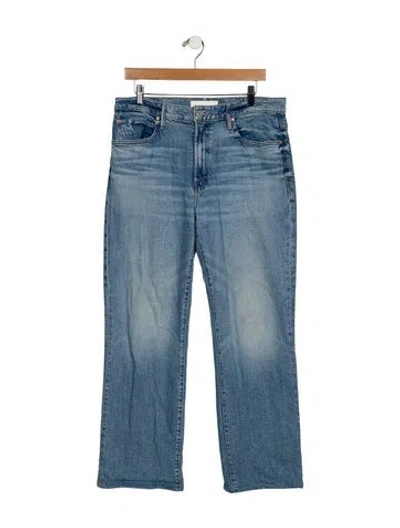 Pre-owned Mother Mid-rise Wide Leg Jeans In Blue