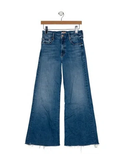 Pre-owned Mother Mid-rise Wide Leg Jeans In Blue