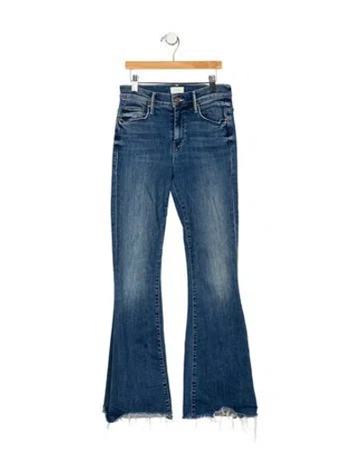 Pre-owned Mother Mid-rise Wide Leg Jeans In Blue