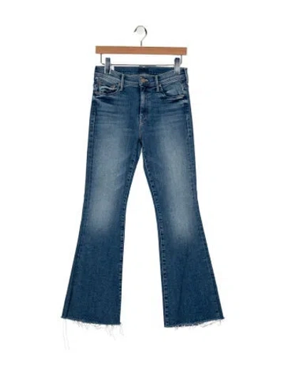 Pre-owned Mother Mid-rise Wide Leg Jeans In Blue