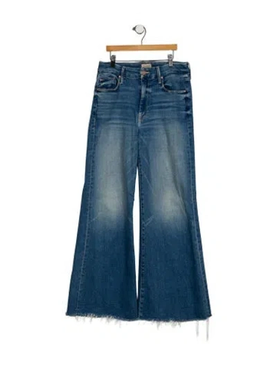 Pre-owned Mother Mid-rise Wide Leg Jeans In Blue