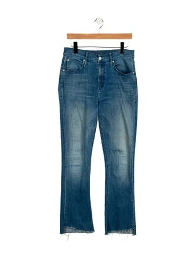 Pre-owned Mother Mid-rise Wide Leg Jeans In Blue