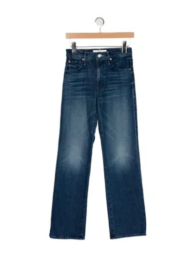 Pre-owned Mother Mid-rise Wide Leg Jeans In Blue
