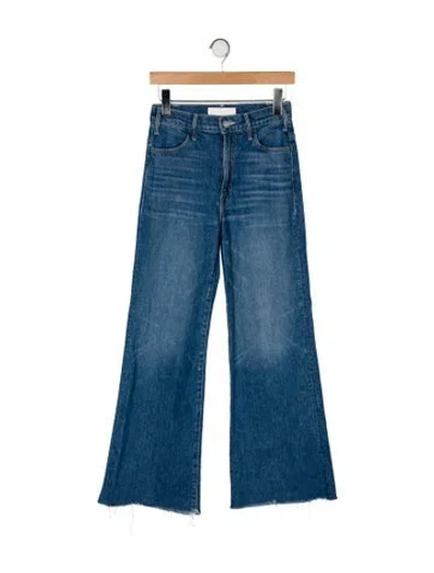 Pre-owned Mother Mid-rise Wide Leg Jeans In Blue