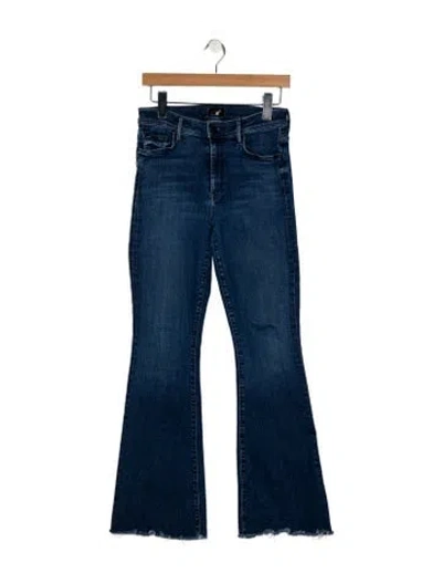 Pre-owned Mother Mid-rise Wide Leg Jeans In Blue