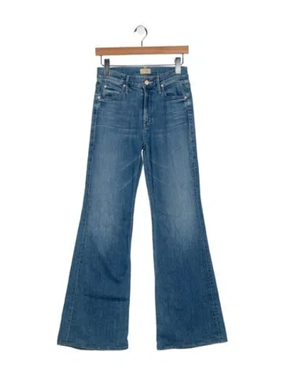 Pre-owned Mother Mid-rise Wide Leg Jeans In Blue