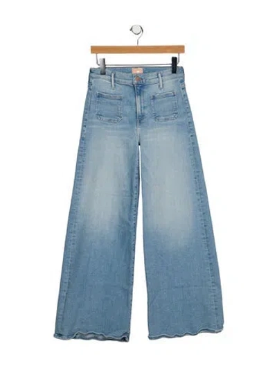 Pre-owned Mother Mid-rise Wide Leg Jeans In Blue