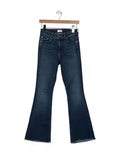 Pre-owned Mother Mid-rise Wide Leg Jeans In Blue