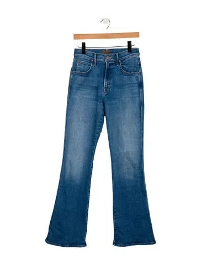 Pre-owned Mother Mid-rise Wide Leg Jeans In Blue