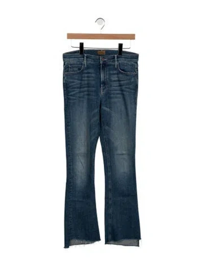 Pre-owned Mother Mid-rise Wide Leg Jeans In Blue