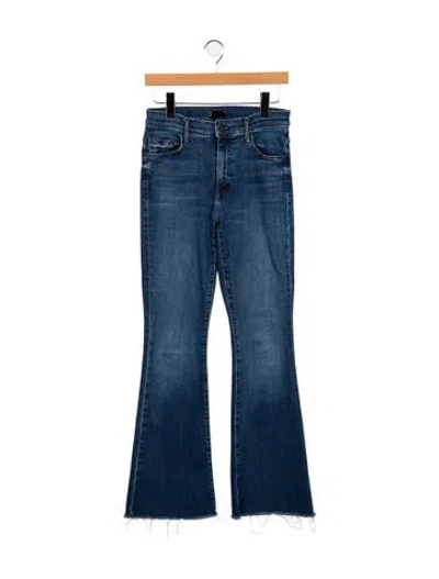 Pre-owned Mother Mid-rise Wide Leg Jeans In Blue