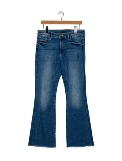 Pre-owned Mother Mid-rise Wide Leg Jeans In Blue
