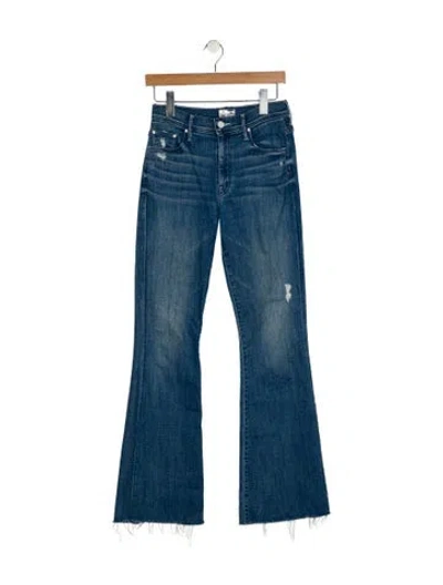 Pre-owned Mother Mid-rise Wide Leg Jeans In Blue