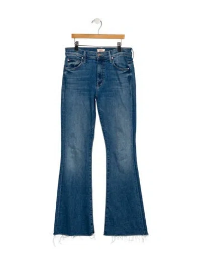 Pre-owned Mother Mid-rise Wide Leg Jeans In Blue