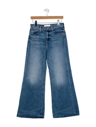 Pre-owned Mother Mid-rise Wide Leg Jeans In Blue