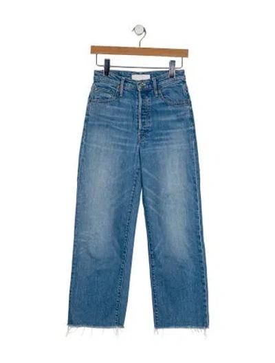 Pre-owned Mother Mid-rise Wide Leg Jeans In Blue