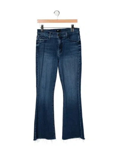 Pre-owned Mother Mid-rise Wide Leg Jeans In Blue