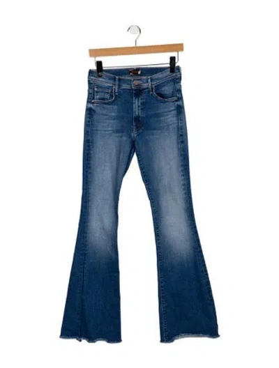 Pre-owned Mother Mid-rise Wide Leg Jeans In Blue