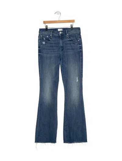 Pre-owned Mother Mid-rise Wide Leg Jeans In Blue