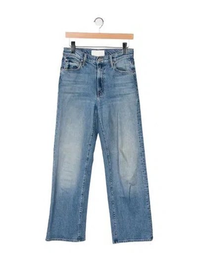 Pre-owned Mother Mid-rise Wide Leg Jeans In Blue