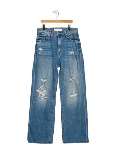 Pre-owned Mother Mid-rise Wide Leg Jeans In Blue