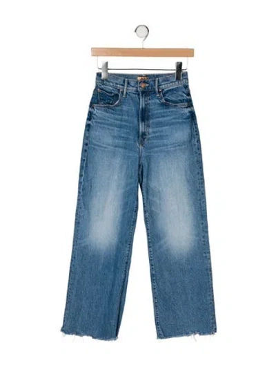 Pre-owned Mother Mid-rise Wide Leg Jeans In Blue