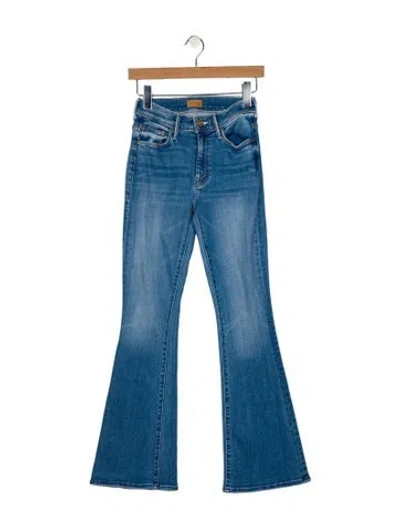 Pre-owned Mother Mid-rise Wide Leg Jeans In Blue