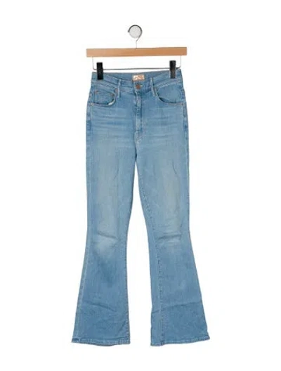 Pre-owned Mother Mid-rise Wide Leg Jeans In Blue
