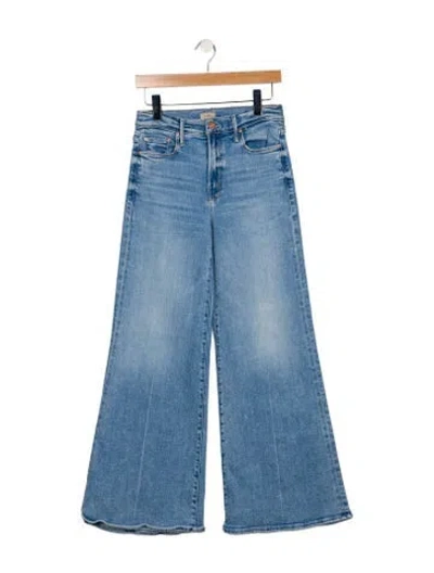 Pre-owned Mother Mid-rise Wide Leg Jeans In Blue
