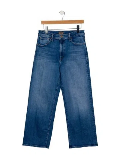 Pre-owned Mother Mid-rise Wide Leg Jeans In Blue