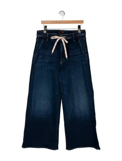 Pre-owned Mother Mid-rise Wide Leg Jeans In Blue