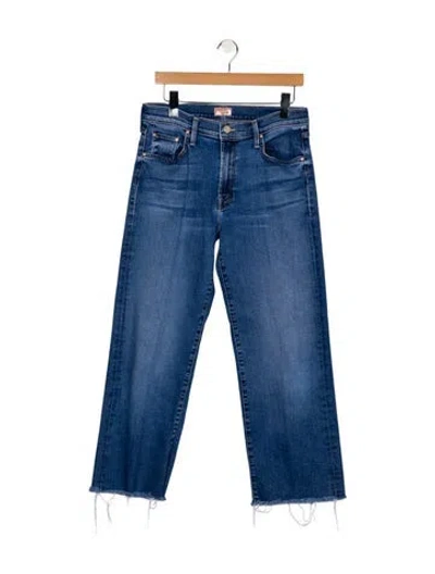 Pre-owned Mother Mid-rise Wide Leg Jeans In Blue