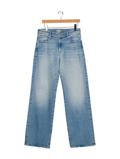 Pre-owned Mother Mid-rise Wide Leg Jeans In Blue
