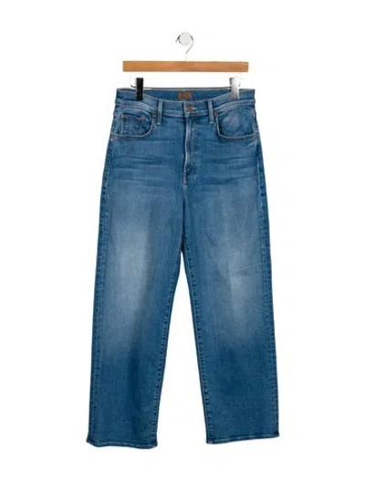 Pre-owned Mother Mid-rise Wide Leg Jeans In Blue